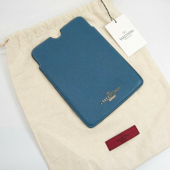 Valentino Accessories - Valentino Garavani Blue Saffiano Leather Mini iPad